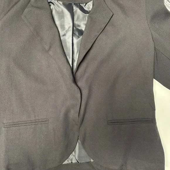 Bar III Black Ruched Sleeve Blazer Jacket XL - Picture 4 of 9